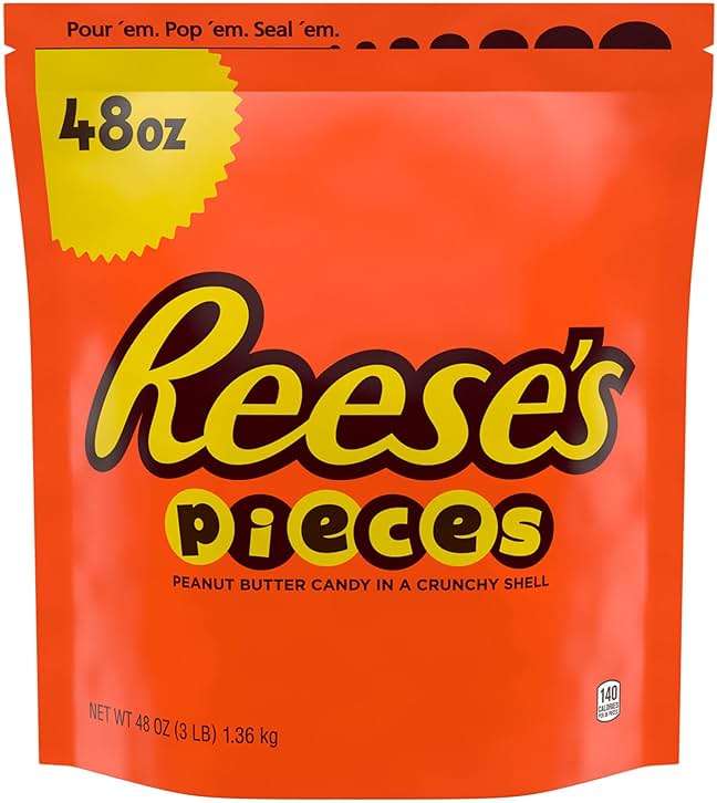 REESE'S PIECES Peanut Butter in a Crunchy Shell, Candy Bulk Bag, 48 oz - Image 3
