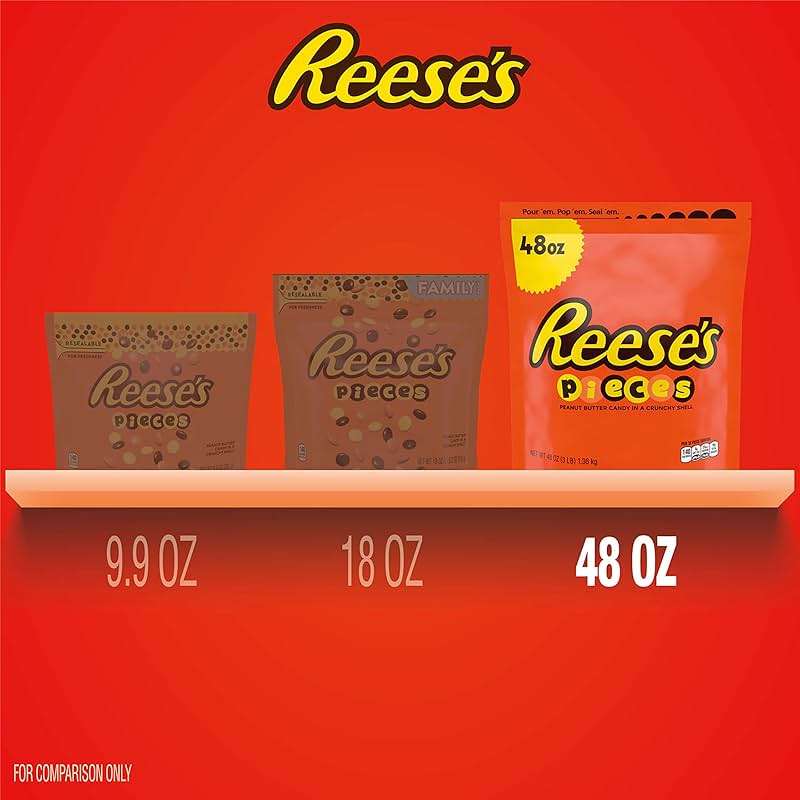 REESE'S PIECES Peanut Butter in a Crunchy Shell, Candy Bulk Bag, 48 oz - Image 4
