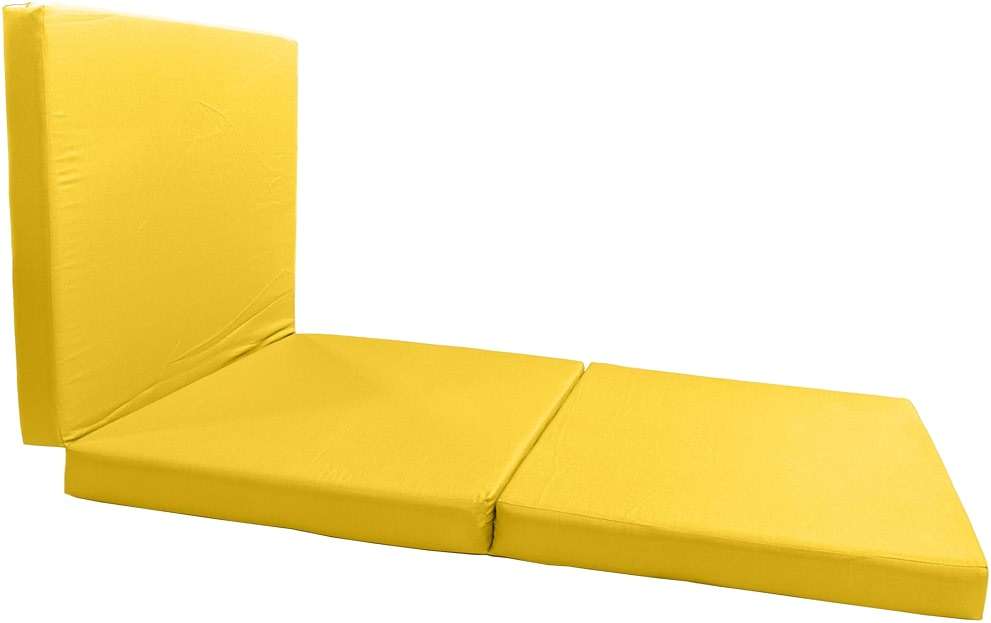D&D Futon Furniture Trifold Foam Beds, Floor Tri-Fold Bed, Foldable Shikibuton Mattress Cushion Topper Mat for Space Saving Sleepover 3x27x75 in, Yellow - Image 5