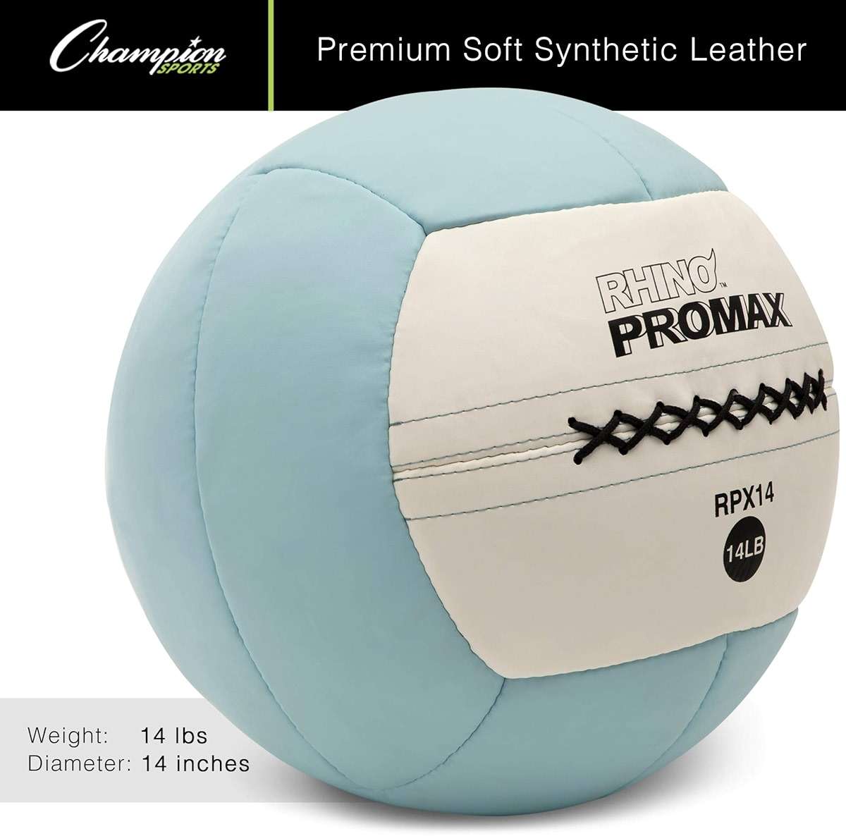Champion Sports Rhino Promax Wall Balls - Soft Shell Non-Slip Grip for Weightlifting, Plyometrics, Cross Training, & Home Gym - Image 2