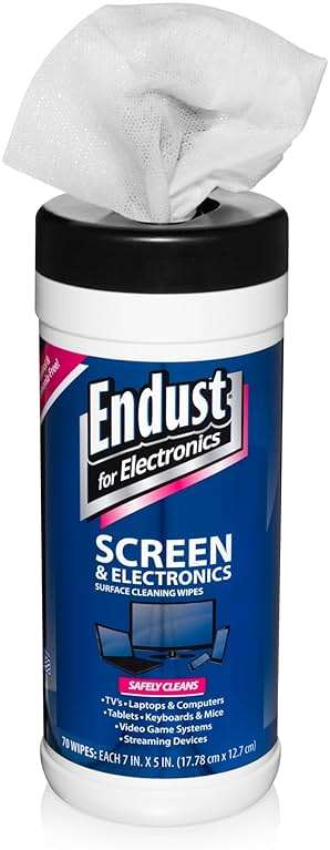 Endust For Electronics; Screen & Surface Cleaning Wipes, For TV, Phone, Computer Monitor, Laptop, Tablet, Pre-Moistened, Alcohol and Ammonia Free, 70 Count, 6 Pack (11506P6) - Image 4