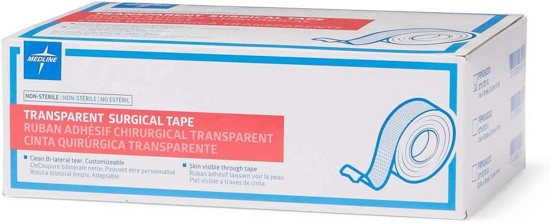 Medline Essentials Transparent Surgical Tape, 1 Inch x 10 Yards per Roll, Box of 12 Rolls - Image 6