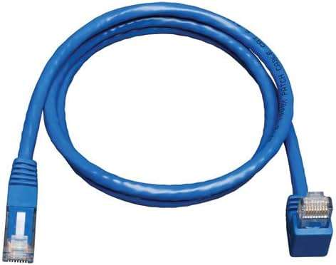 Tripp Lite Cat6 Gigabit Molded Patch Cable (RJ45 Right Angle M to RJ45 M) Blue, 3-ft.(N204-003-BL-RA) - Image 2
