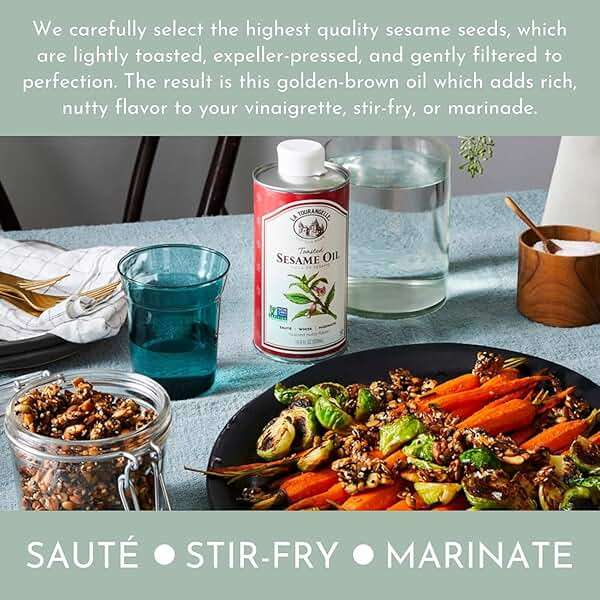 La Tourangelle, Toasted Sesame Oil, Great for Cooking, Add to Noodles, Stir-Fry, Vegetables, Vinaigrettes, and Marinades, 16.9 Fl Oz - Image 8