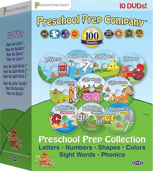 Preschool Prep Series Collection - 10 DVD Boxed Set (Meet the Letters, Meet the Numbers, Meet the Shapes, Meet the Colors, Meet the Sight Words 1, 2 & 3, Meet the Phonics - Letter Sounds, Digraphs & Blends - Image 1