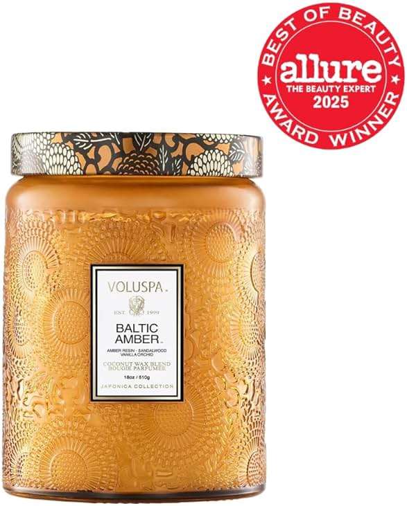 Voluspa Baltic Amber Candle, 18 oz, Coconut Wax Blend, Scented Candles for Home, 100 Hour Burn Time, Candle Jar - Image 2