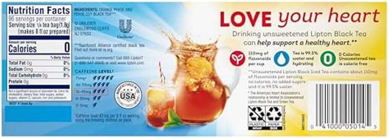 Lipton Decaf Cold Brew Iced Tea Bags, Family Size Zero Calories, Easy-To-Make with no boiling needed, 66 Total Tea Bags (22ct - Pack of 3) - Image 2