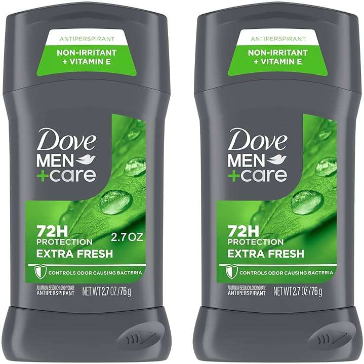 Dove Men+Care Extra Fresh Men's Antiperspirant Deodorant Stick Extra Fresh Twin pack With 72-hour sweat & odor protection with 1/4 Moisturizing Cream & Long-lasting Citrus Scent 2.7 oz - Image 1