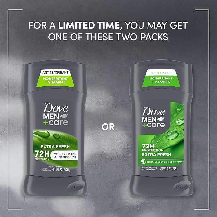 Dove Men+Care Extra Fresh Men's Antiperspirant Deodorant Stick Extra Fresh Twin pack With 72-hour sweat & odor protection with 1/4 Moisturizing Cream & Long-lasting Citrus Scent 2.7 oz - Image 3