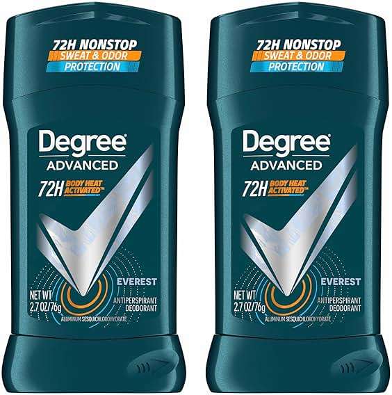 Degree Men Advanced Antiperspirant Deodorant Everest 2 Count 72-Hour Sweat and Odor Protection Antiperspirant For Men With Body Heat Activated Technology 2.7 oz - Image 1