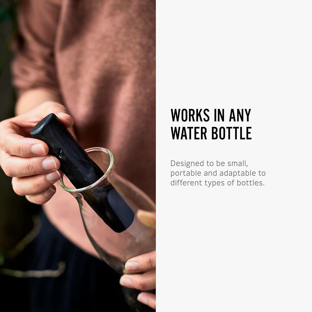Black + Blum Charcoal Water Filter Sticks | Charcoal Filter Hydration Old Japanese Tradition, Lasting 6 Months Each, Wood Black (1 Piece) - Image 7