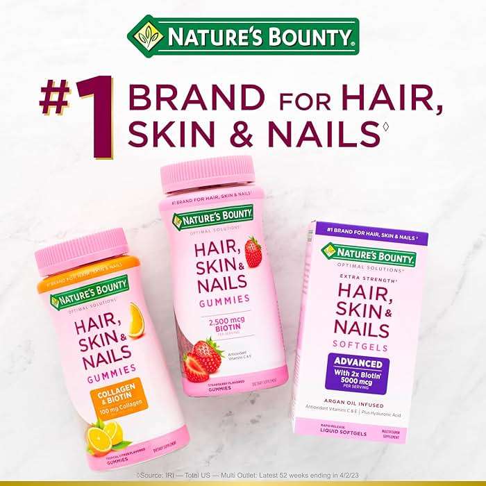 Nature's Bounty Optimal Solutions Hair, Skin & Nails Formula, with 3,000 mcg Biotin, 60 Coated Caplets, 20 Total Servings - Image 4