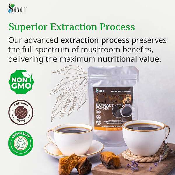 Sayan Siberian Chaga Mushroom Extract Powder (2.2 Lb) Freeze Dried Siberian Wild Harvested, Organic Antioxidant Tea for Immune and Digestion Support, Focus, Energy, Clarity, Wellness - No Additives - Image 6