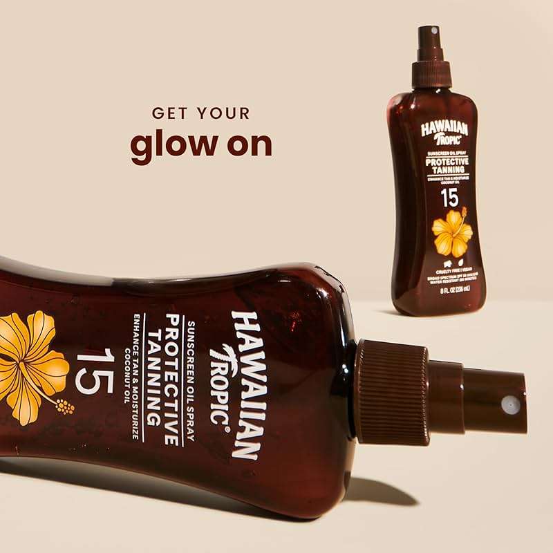Hawaiian Tropic Sunscreen Protective Tanning Dry Oil Broad Spectrum Sun Care Sunscreen Spray - SPF 15, 8 Ounce, Sun - Image 2