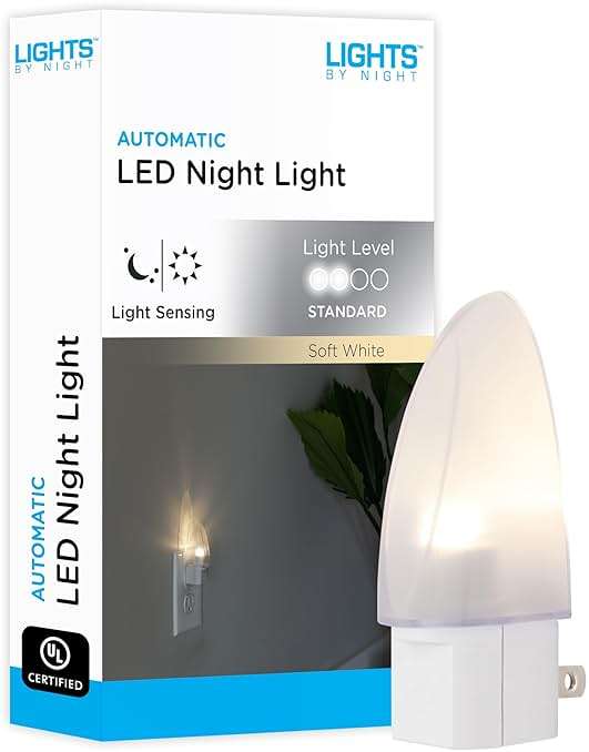 Lights by Night Plug in LED Night Light, Nightlight Plug into Wall, Dusk to Dawn Sensor, Warm White, Bedroom, Bathroom, Nursery, Hallway, Kitchen, UL Safety Listed, 11375 - Image 1