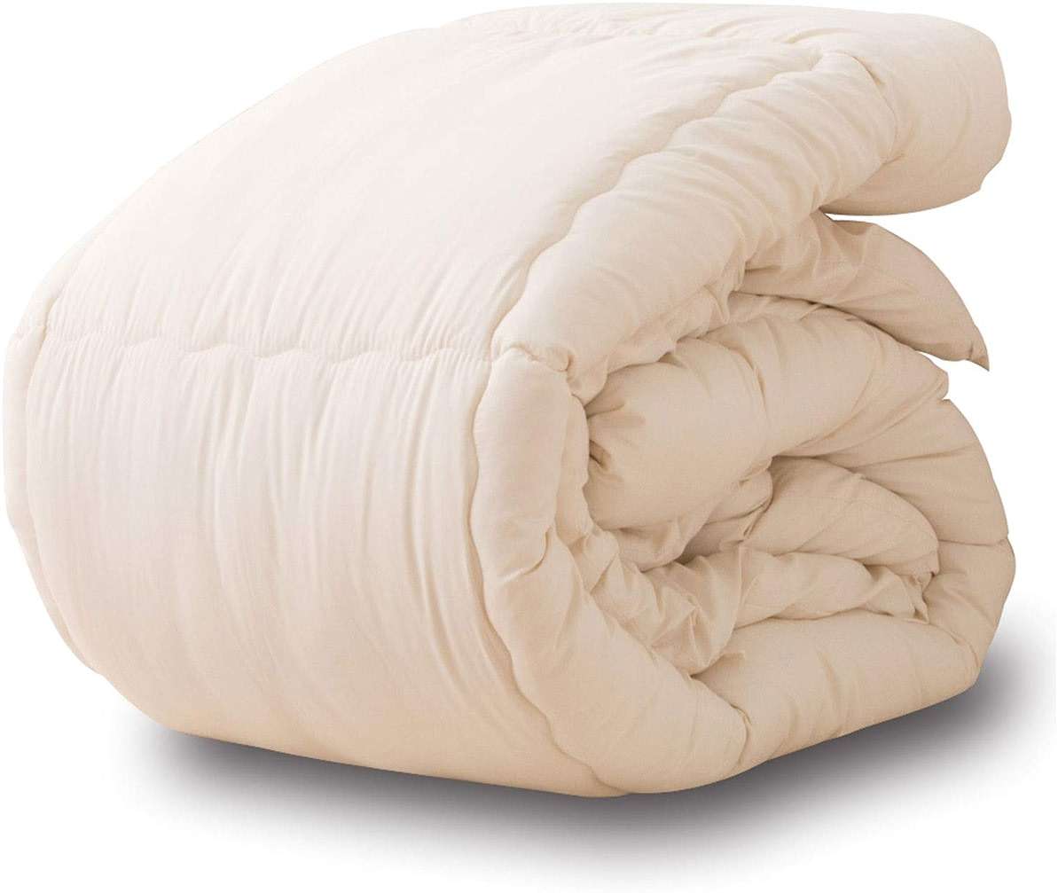 EMOOR Japanese Futon Comforter CLASSE Twin Made in Japan White, Foldable Floor Sleeping Bed Tatami Mat - Image 1