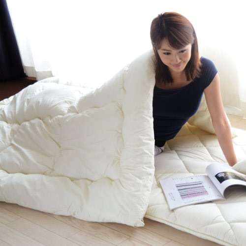 EMOOR Japanese Futon Comforter CLASSE Twin Made in Japan White, Foldable Floor Sleeping Bed Tatami Mat - Image 6