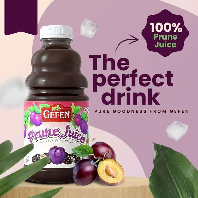 Gefen All Natural Prune Juice 32oz (2 Pack) Not from Concentrate | Kosher (Including Passover) - Image 2