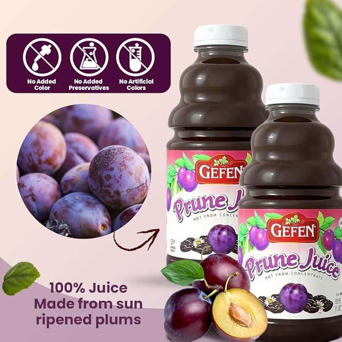 Gefen All Natural Prune Juice 32oz (2 Pack) Not from Concentrate | Kosher (Including Passover) - Image 4