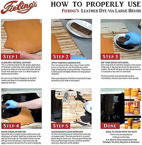 Fiebing's Leather Dye (4 Fl Oz, Mahogany) - Alcohol-Based, Penetrating, Permanent Dye for Shoes, Boots, Belts, Bags, Furniture - Includes Wool Dauber Applicator - Recolor & Restore Leathercraft - Image 4