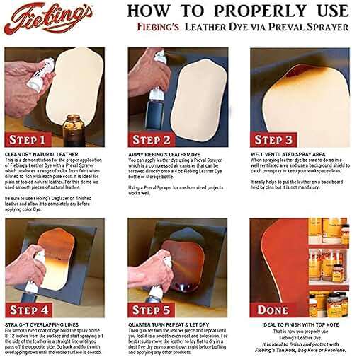 Fiebing's Leather Dye (4 Fl Oz, Mahogany) - Alcohol-Based, Penetrating, Permanent Dye for Shoes, Boots, Belts, Bags, Furniture - Includes Wool Dauber Applicator - Recolor & Restore Leathercraft - Image 5