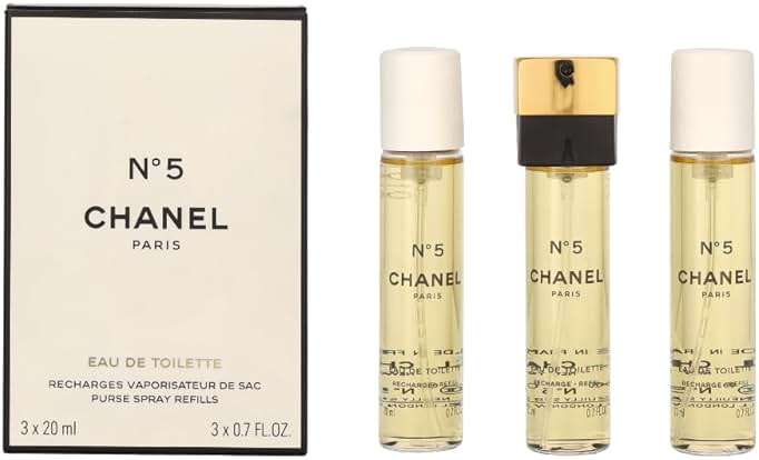 Chanel - No.5 Eau De Toilette Purse Spray Refills 3x20ml/0.7oz - Image 1