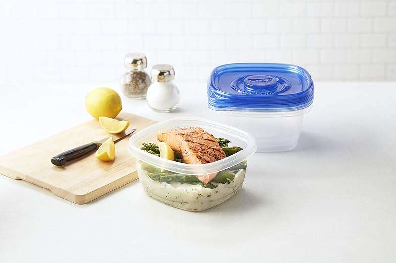 Glad GladWare Tall Entree Food Storage Containers with Lids, Large Square BPA Free Plastic, Meal Prep Lunches, Lock Tight Seal, Microwave Dishwasher Safe, 42 Oz, 3 Count - Image 9