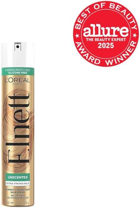 L'Oreal Paris Elnett Unscented Hairspray, up to 72-Hour Extra Strong Hold Formula with Humidity Resistant Frizz Control, Hairspray with Soft, Brushable Finish, 11 oz | (Packaging May Vary) - Image 2