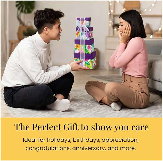 Broadway Basketeers Gift tower and Gourmet Snack Care Package for Fathers Day, Mom, Her, Birthday, Thank You, Get Well Soon, Kosher - Image 2