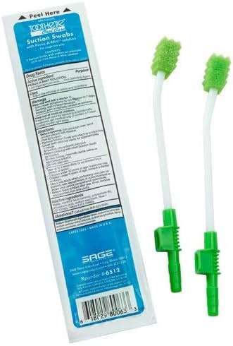 Toothette Oral Care Single Use Suction Swab System with Perox-A-Mint (50 Packages, 2 swabs/pkg) - Image 1