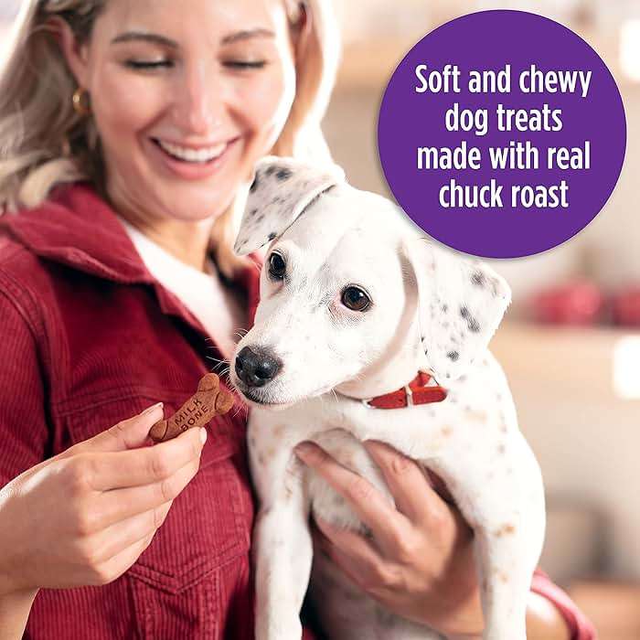 Milk-Bone Soft & Chewy Dog Treats, 25 Oz. Canister | Made with real beef & filet mignon, tender dog treats, easy to chew, for dogs of all ages and sizes - Image 4
