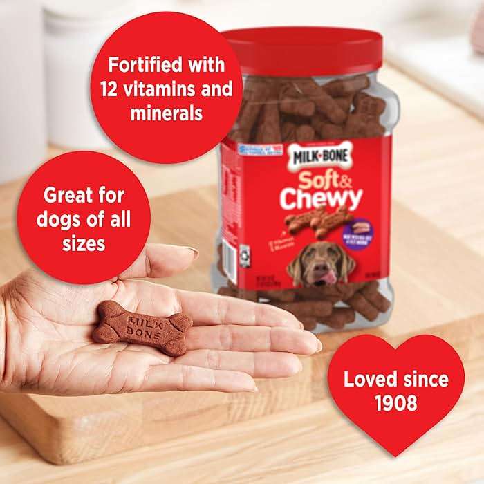 Milk-Bone Soft & Chewy Dog Treats, 25 Oz. Canister | Made with real beef & filet mignon, tender dog treats, easy to chew, for dogs of all ages and sizes - Image 5