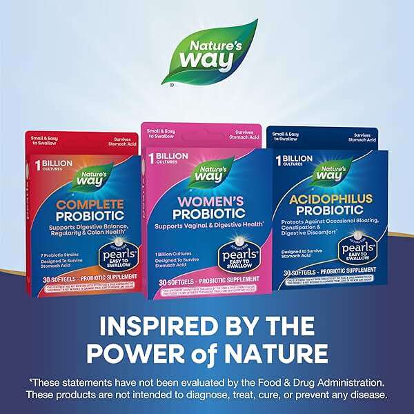 Nature's Way Women's Probiotic Pearls, Supports Vaginal and Digestive Health*, 1 Billion Live Cultures, Protects Against Occasional Bloating & Constipation*, Easy-to-Swallow Softgels, 30 Count - Image 6