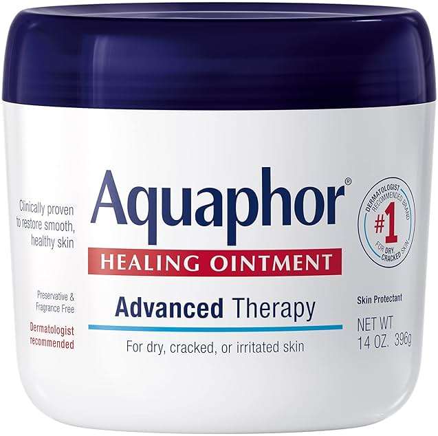Aquaphor Healing Ointment, Advanced Therapy Skin Protectant, Multi-Purpose Ointment and Body Moisturizer, For Dry, Cracked Skin, Minor Cuts and Burns, 14 OZ Value Size Jar - Image 1