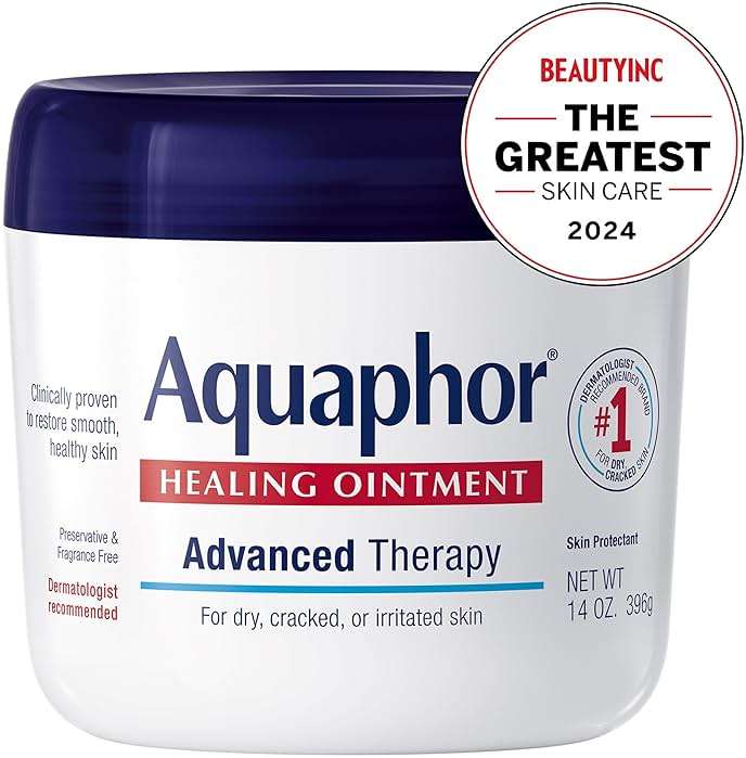 Aquaphor Healing Ointment, Advanced Therapy Skin Protectant, Multi-Purpose Ointment and Body Moisturizer, For Dry, Cracked Skin, Minor Cuts and Burns, 14 OZ Value Size Jar - Image 2
