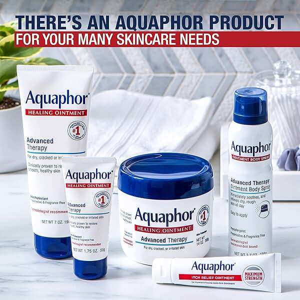 Aquaphor Healing Ointment, Advanced Therapy Skin Protectant, Multi-Purpose Ointment and Body Moisturizer, For Dry, Cracked Skin, Minor Cuts and Burns, 14 OZ Value Size Jar - Image 13