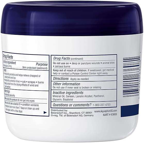 Aquaphor Healing Ointment, Advanced Therapy Skin Protectant, Multi-Purpose Ointment and Body Moisturizer, For Dry, Cracked Skin, Minor Cuts and Burns, 14 OZ Value Size Jar - Image 15