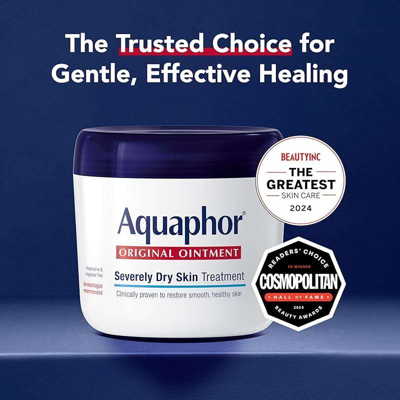 Aquaphor Healing Ointment, Advanced Therapy Skin Protectant, Multi-Purpose Ointment and Body Moisturizer, For Dry, Cracked Skin, Minor Cuts and Burns, 14 OZ Value Size Jar - Image 4