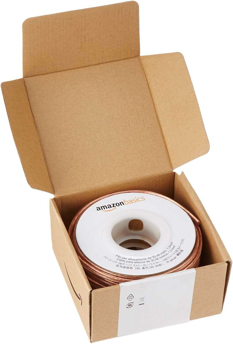Amazon Basics 16-Gauge Speaker Wire Cable, Polarity Marked, 100 ft, Bronze - Image 4