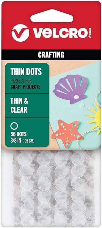 VELCRO Brand - Thin Clear Fasteners | General Purpose/ Low Profile | Perfect for Home or Office | 3/8" Circles , 56-Count - Clear - Image 1