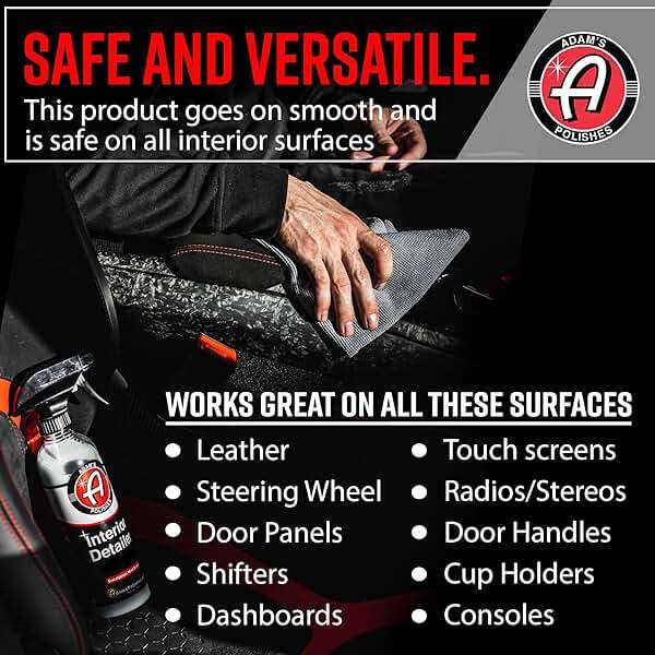 Adam's Polishes Interior Detailer 16oz - Total Car Interior Cleaner, Protectant & Dressing, All Purpose Cleaner & Leather Conditioner, Vinyl, Dashboard, Screen, Seat Cleaner & More - Image 3