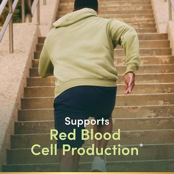 Nature’s Bounty Iron 65mg, 325 mg Ferrous Sulfate, Cellular Energy Support, Promotes Normal Red Blood Cell Production, 1 Serving Per Day, Gluten Free, 100 Vegetarian Tablets - Image 2