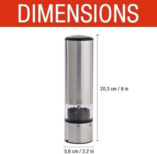Peugeot Electric Salt & Pepper Mill Set - Stainless (Elis U'select Stainless Steel) - Image 3