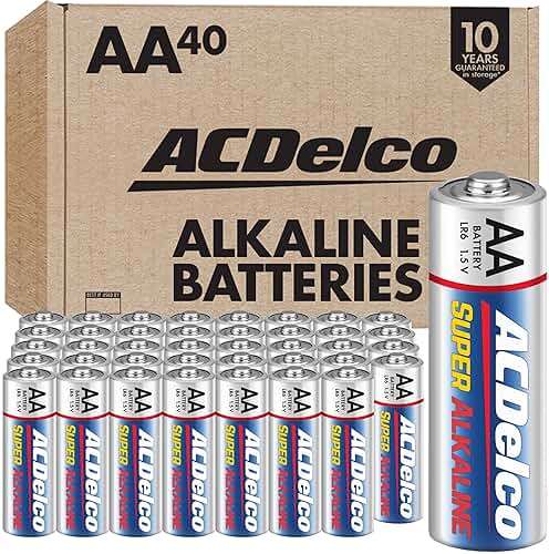 ACDelco 40-Count Double AA Batteries, Maximum Power Super Alkaline Battery for Home and Office, 10-Year Shelf Life, Reclosable Packaging - Image 1