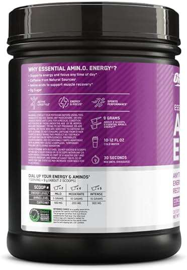 Optimum Nutrition Amino Energy - Pre Workout with Green Tea, BCAA, Amino Acids, Keto Friendly, Green Coffee Extract, Energy Powder - Concord Grape, 65 Servings (Packaging May Vary) - Image 7