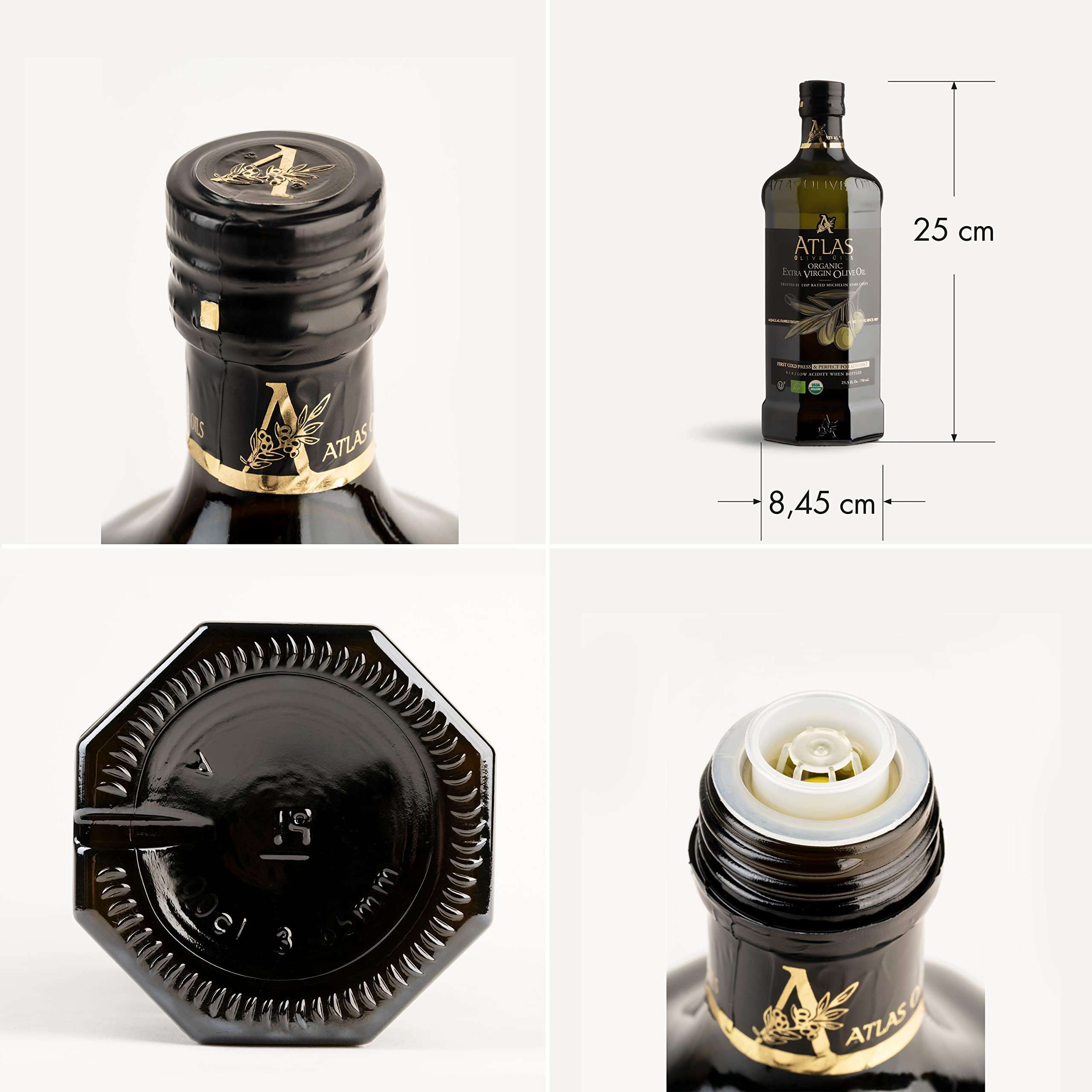 Atlas 750 mL Organic Cold Press Extra Virgin Olive Oil in Glass Bottle, Polyphenol Rich from Morocco | Newly Harvested Unprocessed from One Single Family Farm | Moroccan EVOO Trusted by Award-Winning Chefs - Image 5