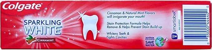 Colgate Sparkling White Cinnamint 4.0 Ounces (2 Pack) Toothpaste - Image 4