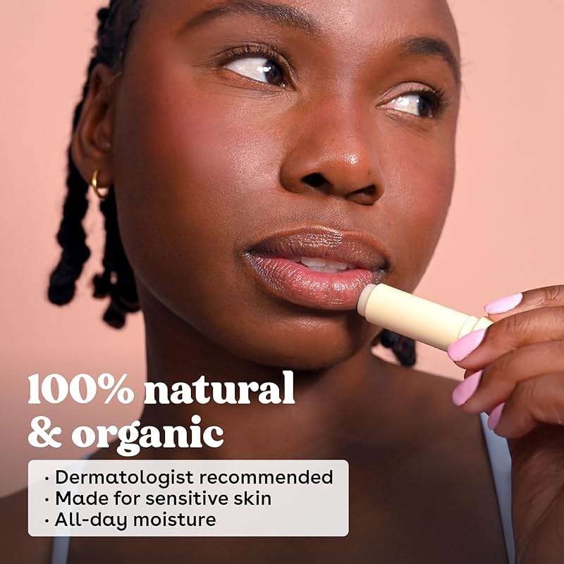 eos 100% Natural & Organic Lip Balm - Strawberry Sorbet, All-Day Moisture, Dermatologist Recommended for Sensitive Skin Care, Lip Care Products, 0.25 oz - Image 3