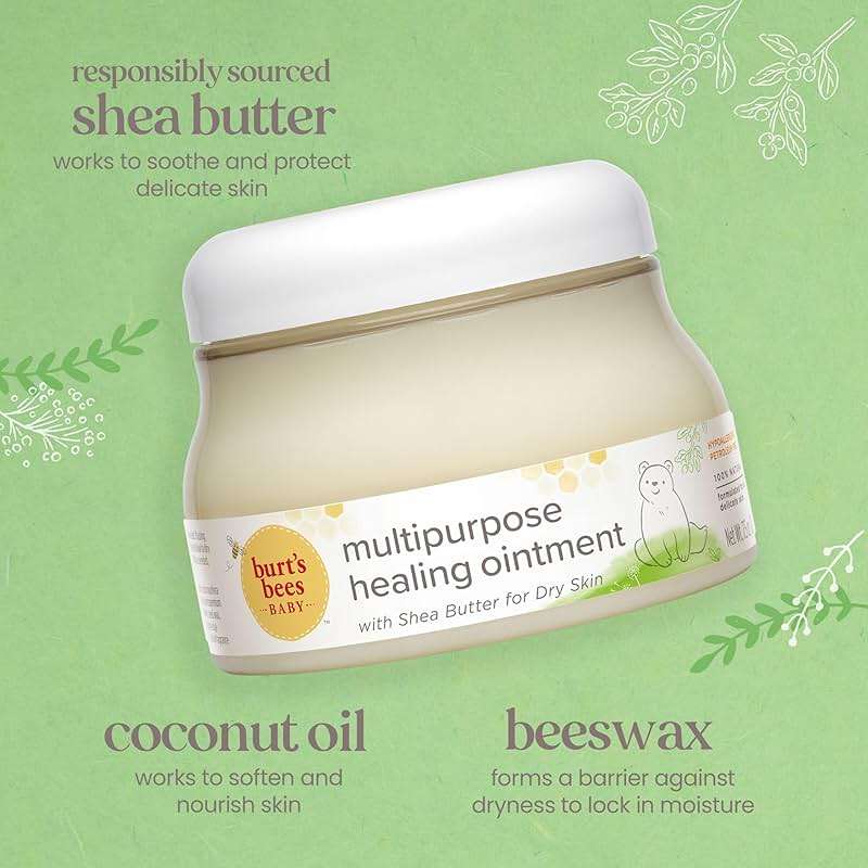 Burt's Bees Baby 100% Natural Origin Multipurpose Healing Ointment, Face & Body Baby Ointment – 7.5 Ounce Tub - Image 2