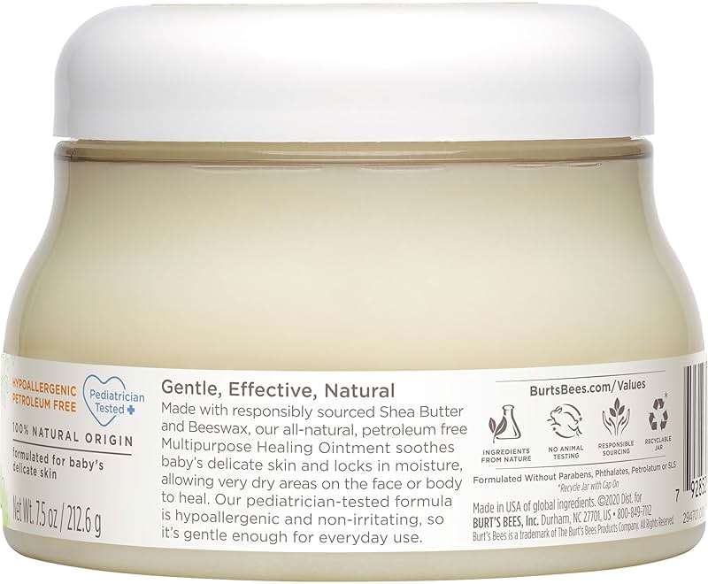 Burt's Bees Baby 100% Natural Origin Multipurpose Healing Ointment, Face & Body Baby Ointment – 7.5 Ounce Tub - Image 16
